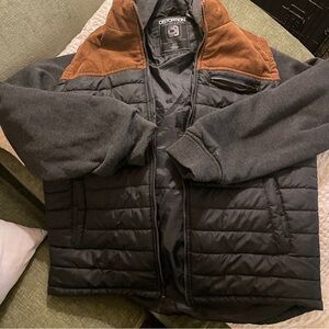 Men's Gray and Brown Jacket